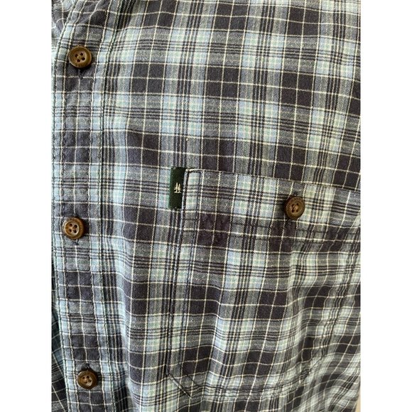 G.H. Bass & Co. 2-Tone Blue Plaid Short Sleeve Button-Down Casual Shirt - Picture 10 of 12